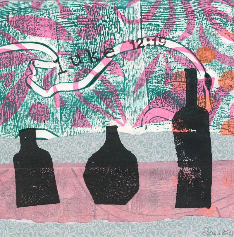 © Miriam Eva Hofmann, Luke 12_19, mixed media, 2021,15x15cm